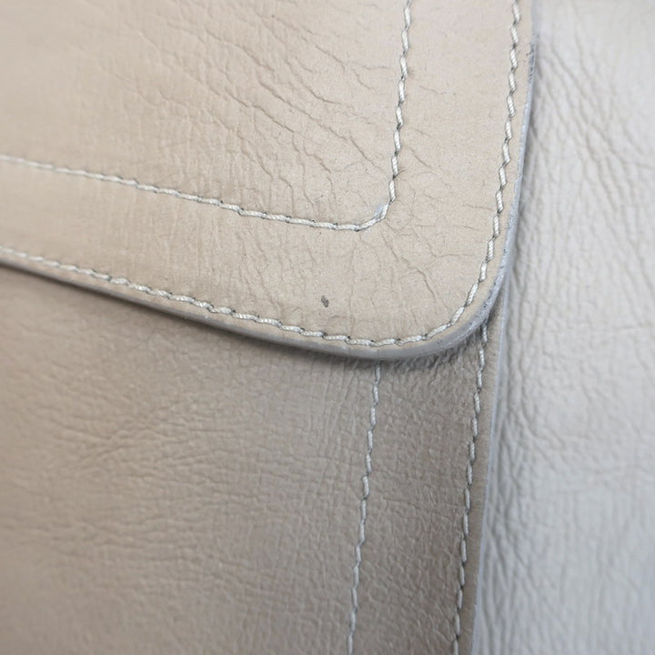 Jil Sander Shearling Zip-Up Coat Taupe Leather Size 36
