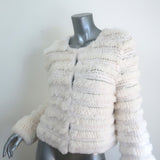 Alice + Olivia Fawn Faux Fur Jacket Cream Size Large