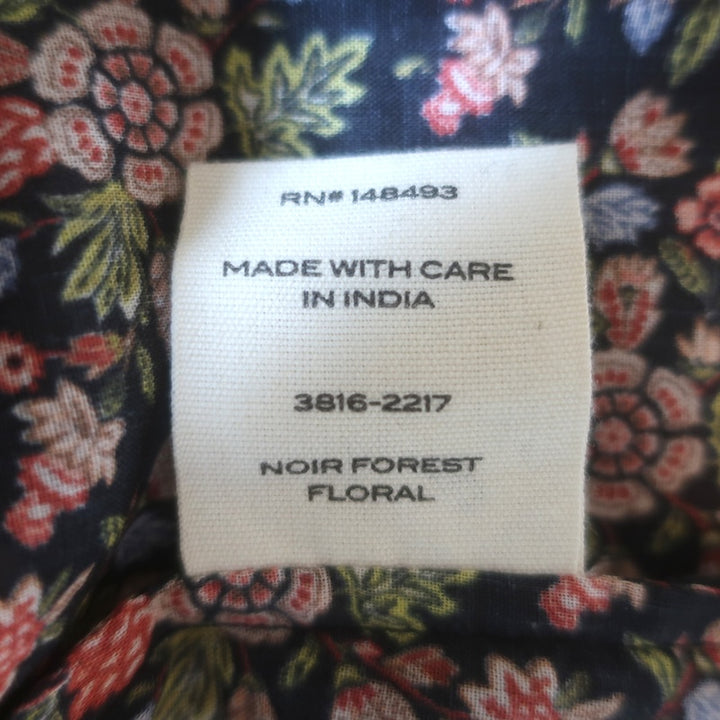 Doen Marisa Ruffle-Trimmed Maxi Dress Black Floral Print Cotton Size Medium