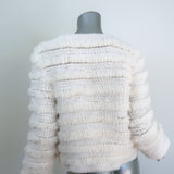 Alice + Olivia Fawn Faux Fur Jacket Cream Size Large