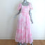 LoveShackFancy Norma Embroidered Maxi Dress Pink Tie Dye Size 8