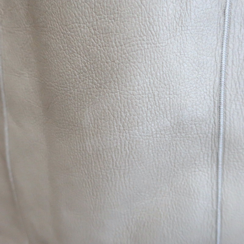 Jil Sander Shearling Zip-Up Coat Taupe Leather Size 36