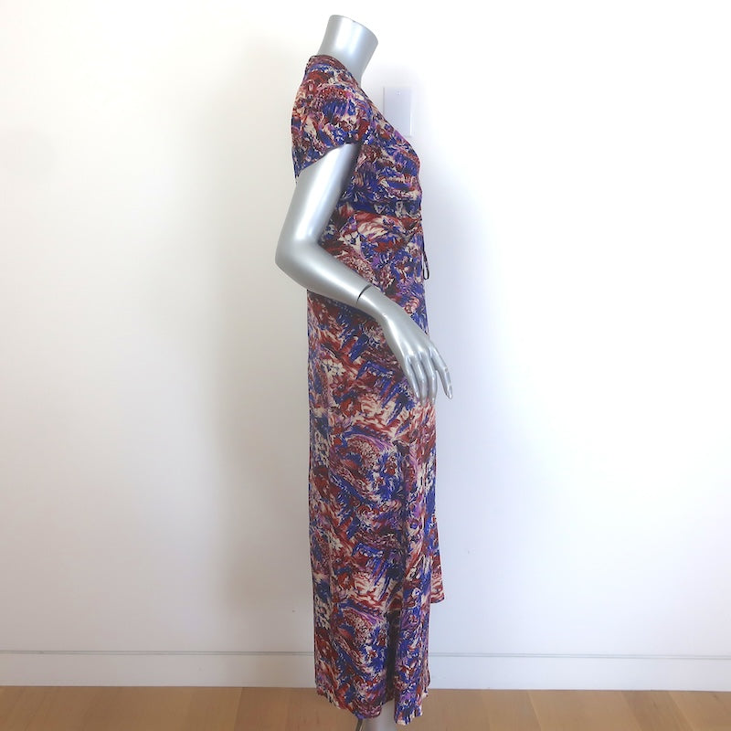 Rachel Comey Hilma Ruched Midi Dress Multicolor Printed Silk Size 8