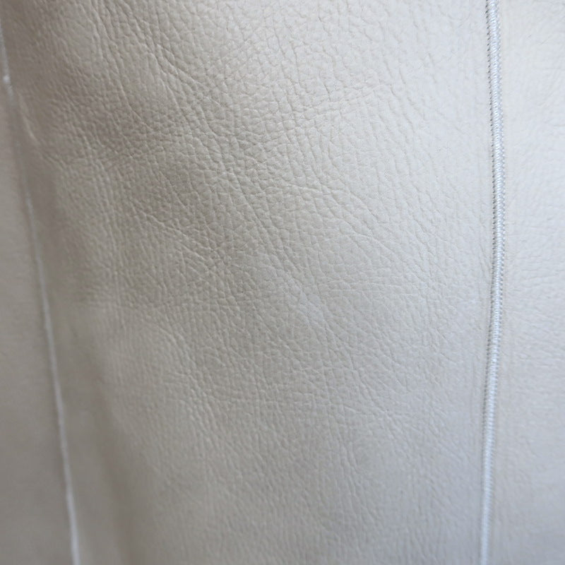 Jil Sander Shearling Zip-Up Coat Taupe Leather Size 36