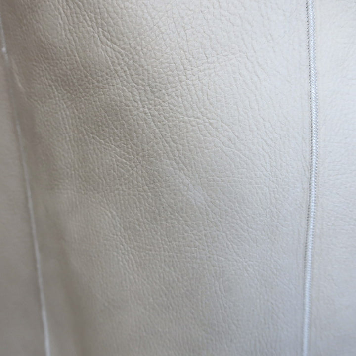 Jil Sander Shearling Zip-Up Coat Taupe Leather Size 36