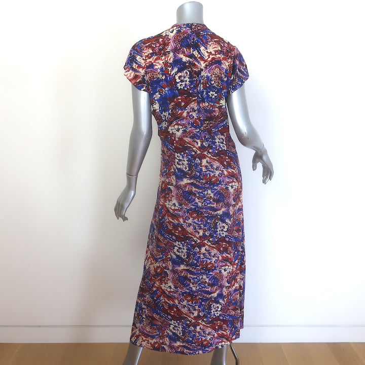 Rachel Comey Hilma Ruched Midi Dress Multicolor Printed Silk Size 8