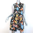 SEA Tie-Neck Sleeveless Mini Dress Black Floral Print Stretch Silk Size 0