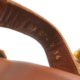 Valentino Roman Stud Slide Sandals Brown Leather Size 36