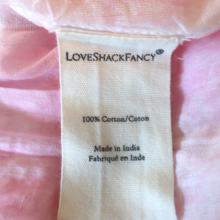 LoveShackFancy Norma Embroidered Maxi Dress Pink Tie Dye Size 8
