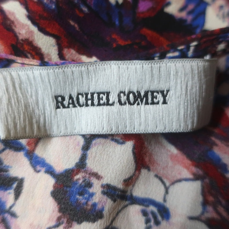 Rachel Comey Hilma Ruched Midi Dress Multicolor Printed Silk Size 8