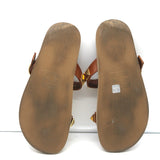 Valentino Roman Stud Slide Sandals Brown Leather Size 36