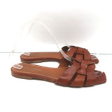 Saint Laurent Tribute Mules Brown Leather Size 36.5 Flat Slide Sandals