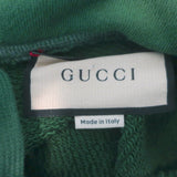 Authentic Gucci Interlocking G cropped hoodie, rich green stretch cotton, pre-owned and gently worn