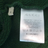 Gucci Interlocking G cropped hoodie, rich green stretch-cotton knit, size Small, authentic pre-owned