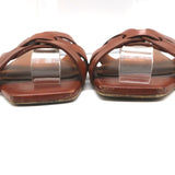 Saint Laurent Tribute Mules Brown Leather Size 36.5 Flat Slide Sandals