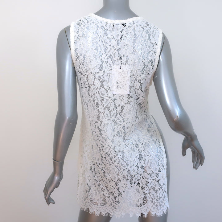 IRO Helena Lace Top Cream Size 36 Sleeveless Tunic NEW