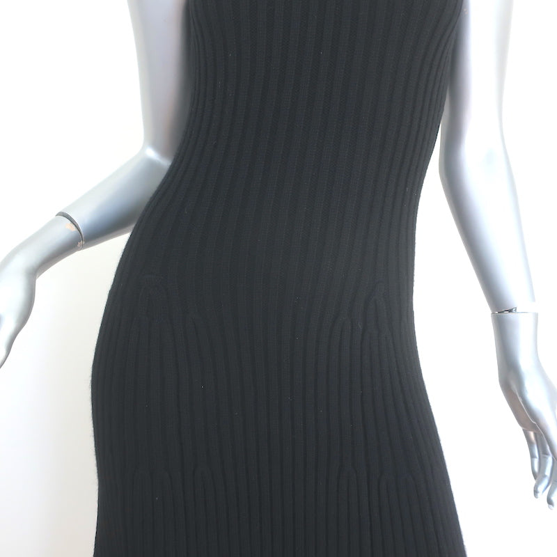 Michael Kors Collection Ribbed Cashmere Turtleneck Dress Black Size Extra Small