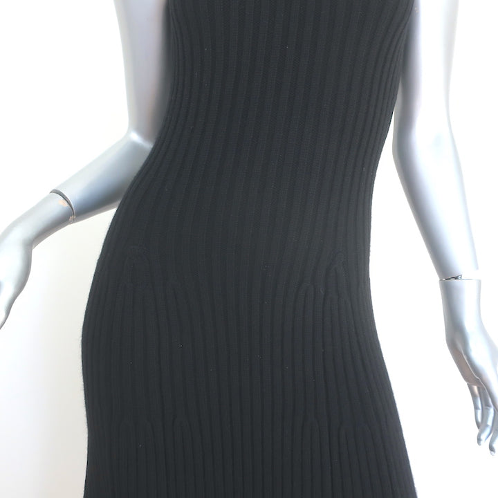 Michael Kors Collection Ribbed Cashmere Turtleneck Dress Black Size Extra Small