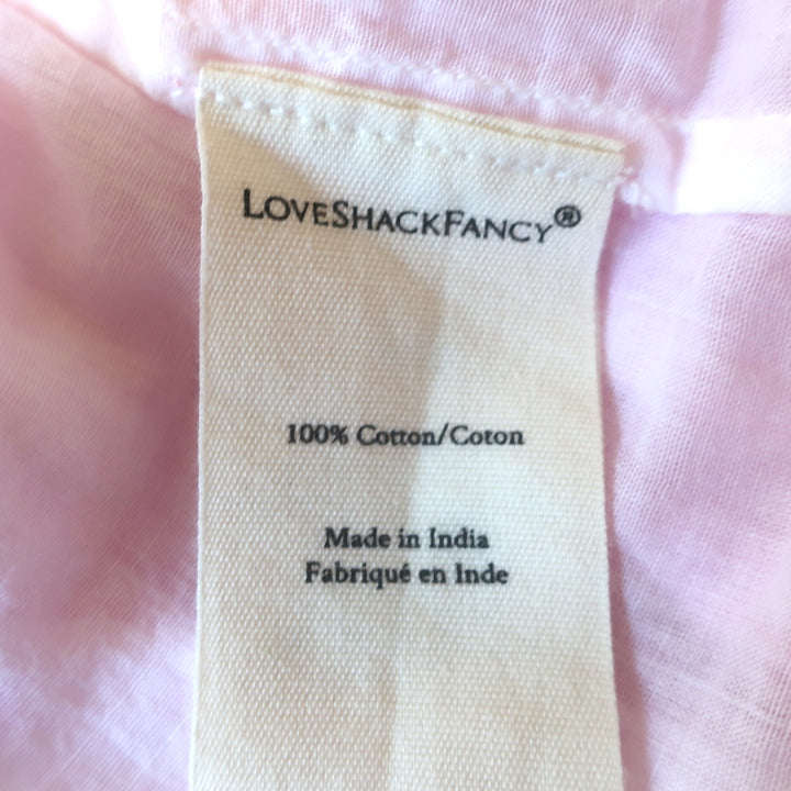 LoveShackFancy Natasha Ruffled Mini Dress Pink Tie Dye Cotton Size Large