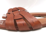Saint Laurent Tribute Mules Brown Leather Size 36.5 Flat Slide Sandals