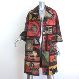 Libertine Americana Patchwork Hooked Rug Coat Multi Wool-Blend Size Large NEW