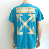 Off-White c/o Virgil Abloh Tape Arrows T-Shirt Blue Cotton Size Extra Small
