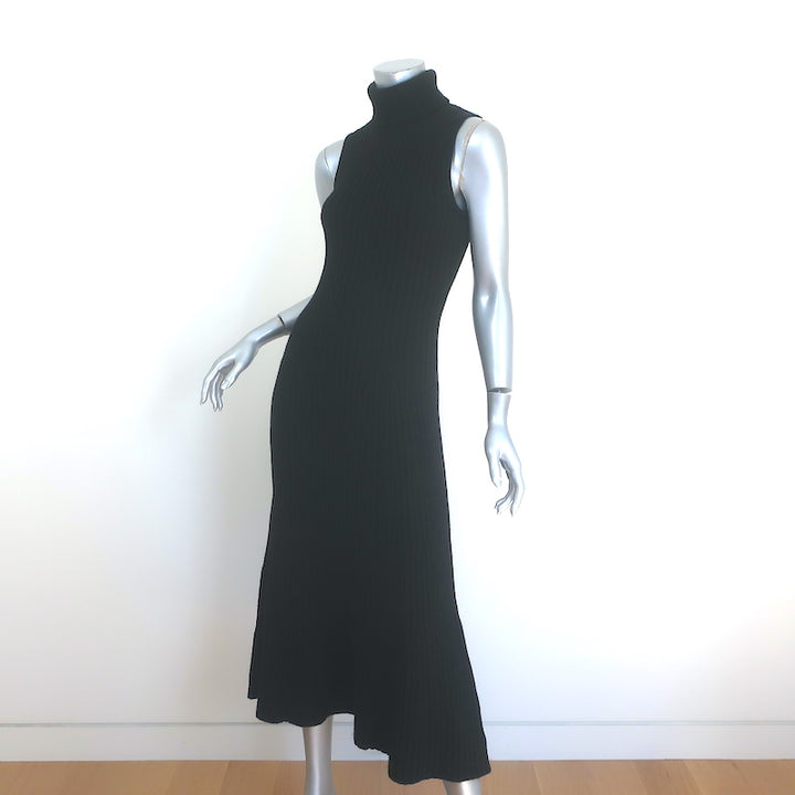 Michael Kors Collection Ribbed Cashmere Turtleneck Dress Black Size Extra Small