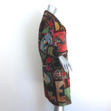 Libertine Americana Patchwork Hooked Rug Coat Multi Wool-Blend Size Large NEW