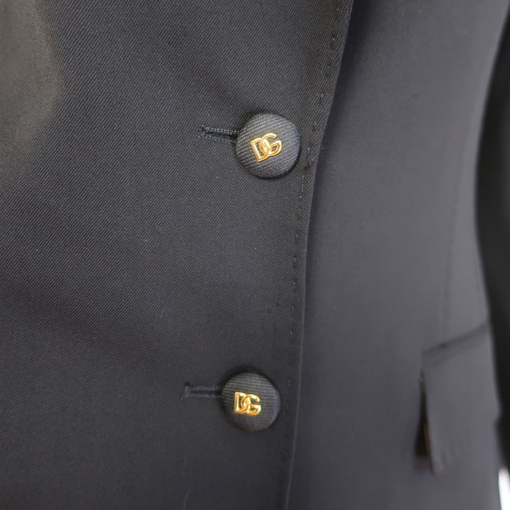 Dolce &amp; Gabbana Turlington Pantsuit Black Stretch Gabardine Size 44/46