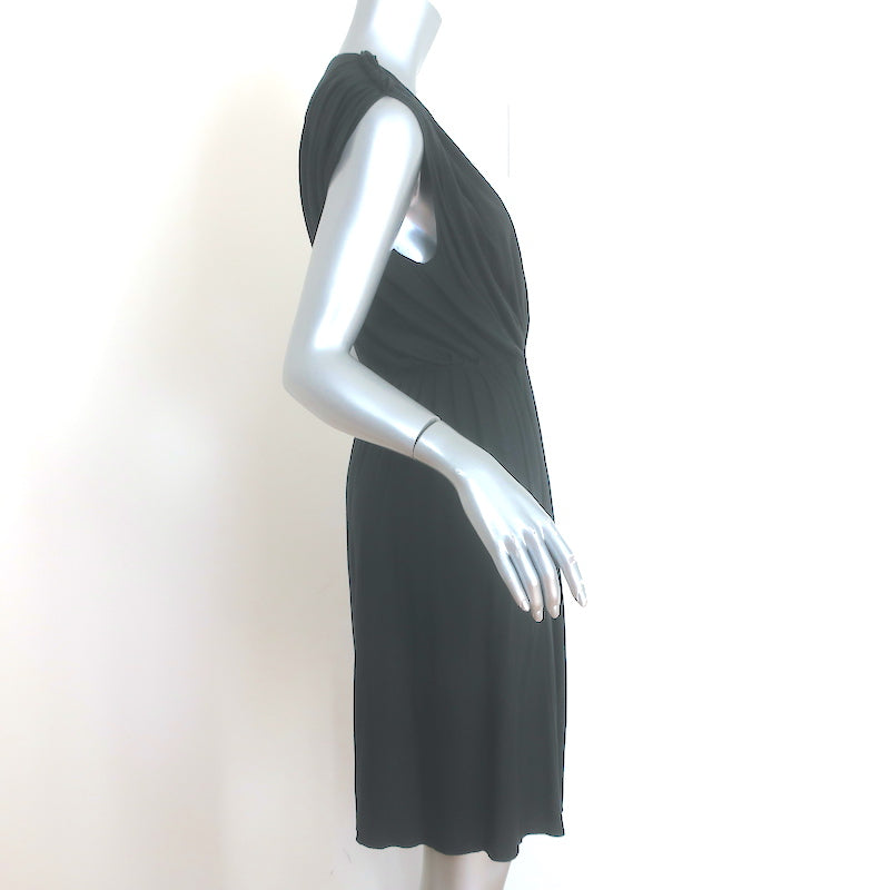 Givenchy Sleeveless Wrap Dress Black Pleated Jersey Size Small