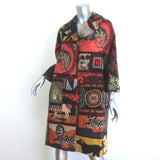 Libertine Americana Patchwork Hooked Rug Coat Multi Wool-Blend Size Large NEW