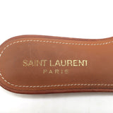 Saint Laurent Tribute Mules Brown Leather Size 36.5 Flat Slide Sandals