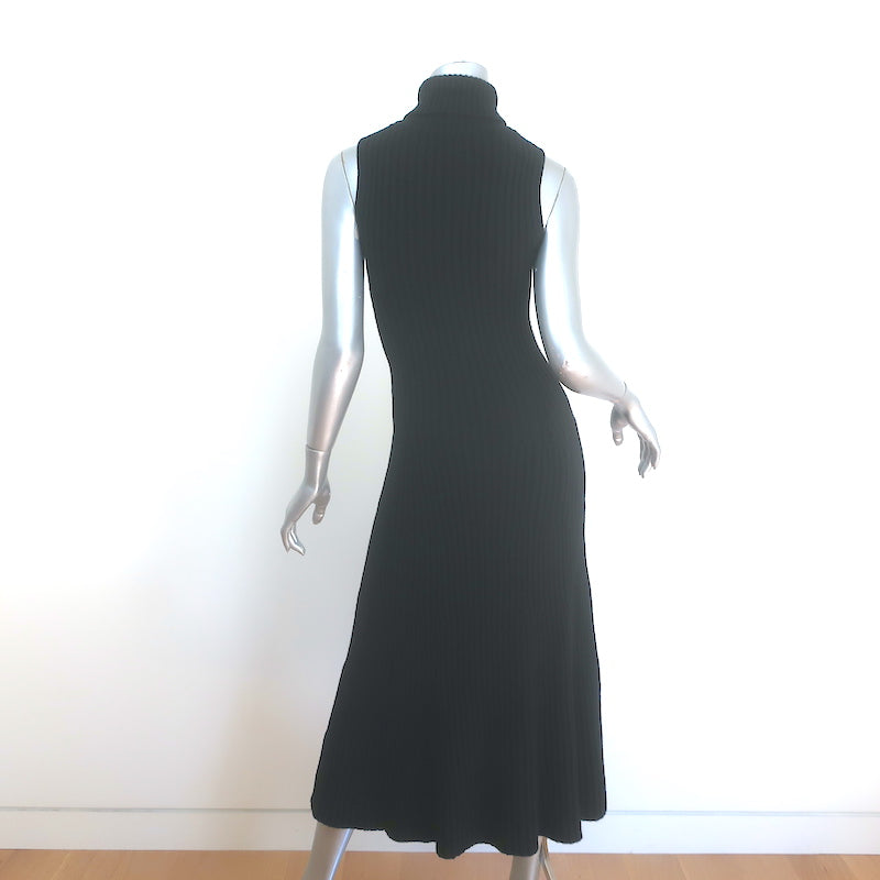 Michael Kors Collection Ribbed Cashmere Turtleneck Dress Black Size Extra Small