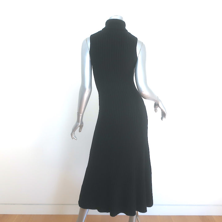 Michael Kors Collection Ribbed Cashmere Turtleneck Dress Black Size Extra Small
