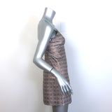 Alice + Olivia Tayla Metallic Jacquard Mini Dress Light Blue/Copper Size 0