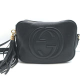 Gucci Small Soho Disco Crossbody Bag Black Pebbled Leather