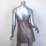 Alice + Olivia Tayla Metallic Jacquard Mini Dress Light Blue/Copper Size 0