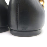 Tom Ford Biker Chain Ankle Strap Flat Sandals Black Leather Size 36.5