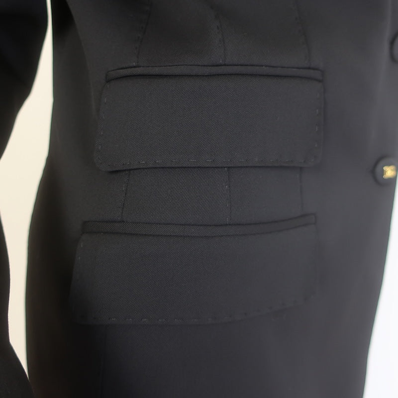 Dolce &amp; Gabbana Turlington Pantsuit Black Stretch Gabardine Size 44/46