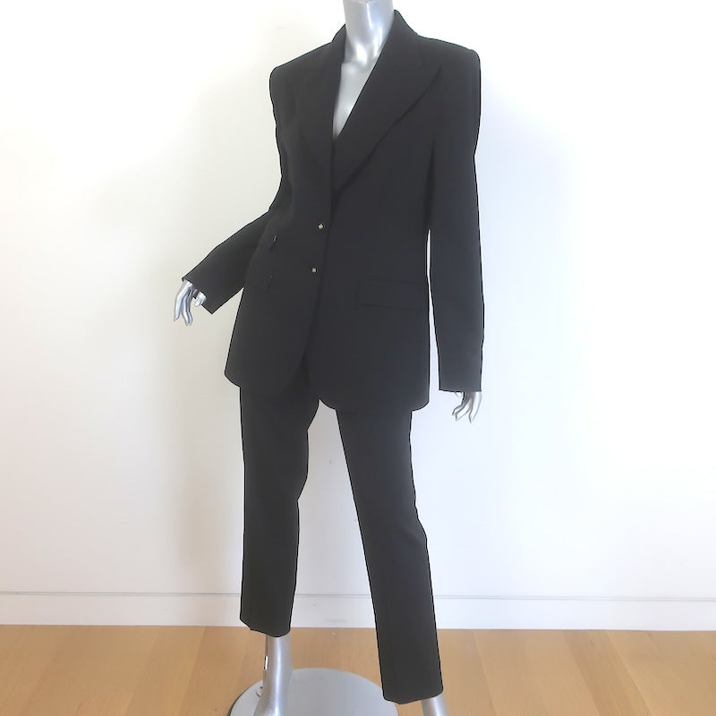 Dolce &amp; Gabbana Turlington Pantsuit Black Stretch Gabardine Size 44/46