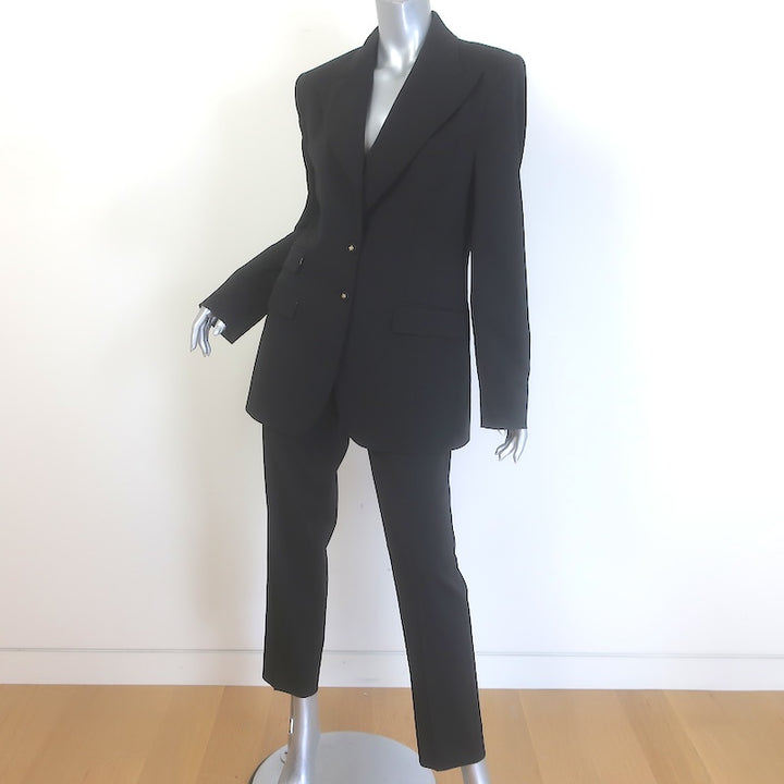 Dolce &amp; Gabbana Turlington Pantsuit Black Stretch Gabardine Size 44/46