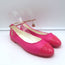 Chanel CC Ankle Chain Cap Toe Ballet Flats Hot Pink Leather Size 36 NEW