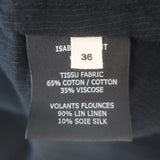 Isabel Marant Etoile Casey Ruffled Mini Dress Black Mesh-Inset Voile Size 36