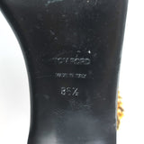 Tom Ford Biker Chain Ankle Strap Flat Sandals Black Leather Size 36.5