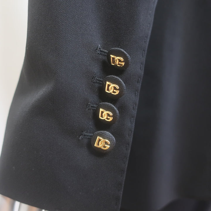 Dolce &amp; Gabbana Turlington Pantsuit Black Stretch Gabardine Size 44/46