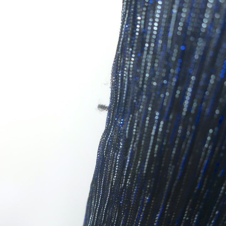 Maje Tiered Lame Midi Dress Metallic Blue Size 36