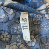 Spell & The Gypsy Zahara Midi Dress Blue Metallic Floral Print Size Extra Small