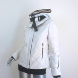Frauenschuh Noemi Multi Ripstop Ski Jacket with Rex Fur-Trim Hood White Size 1