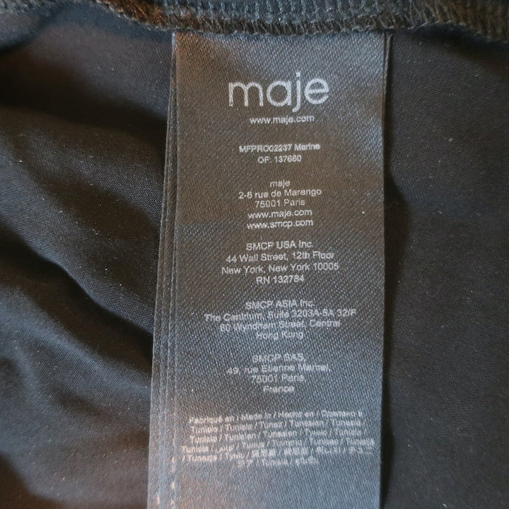 Maje Tiered Lame Midi Dress Metallic Blue Size 36