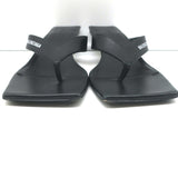 Balenciaga Metal 40 Thong Sandals Black Leather Size 36.5 Flip Flop Heels